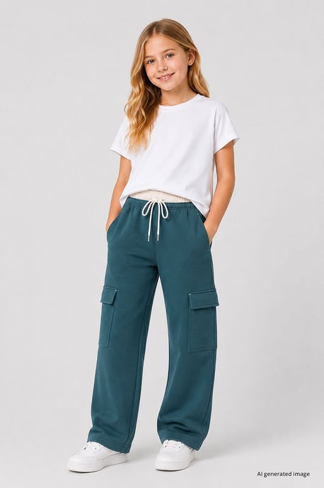 Jugend Unisex Elastischer Taillenweite Weite Jogginghose - Image 2