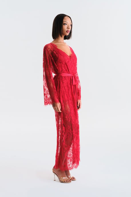 Blumen-Maxi-Robe mit Bindegürtel - Image 2