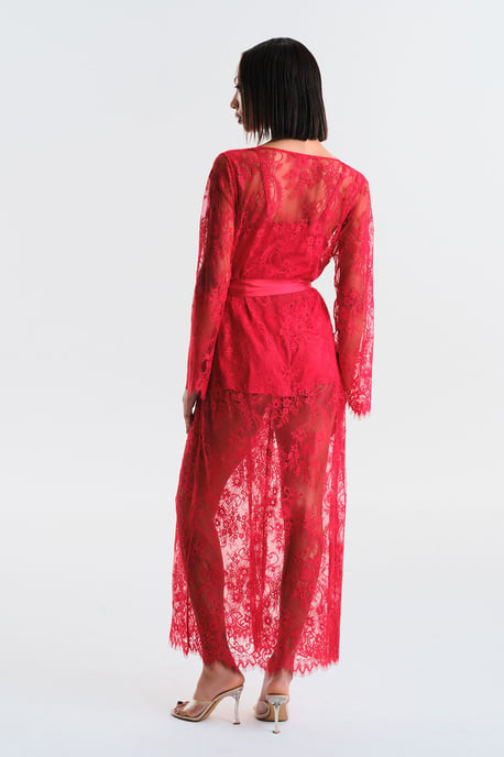 Blumen-Maxi-Robe mit Bindegürtel - Image 3