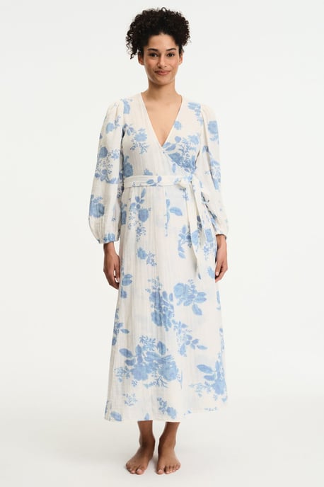 Blumenförmiges Schulterfreies Maxikleid mit Gürtel - Image 1