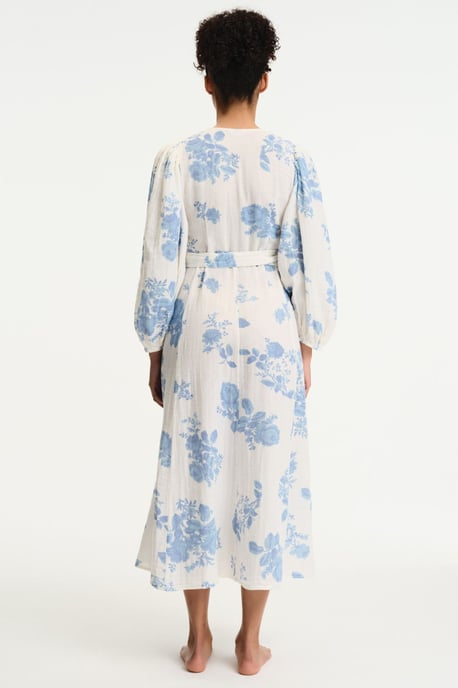 Blumenförmiges Schulterfreies Maxikleid mit Gürtel - Image 2
