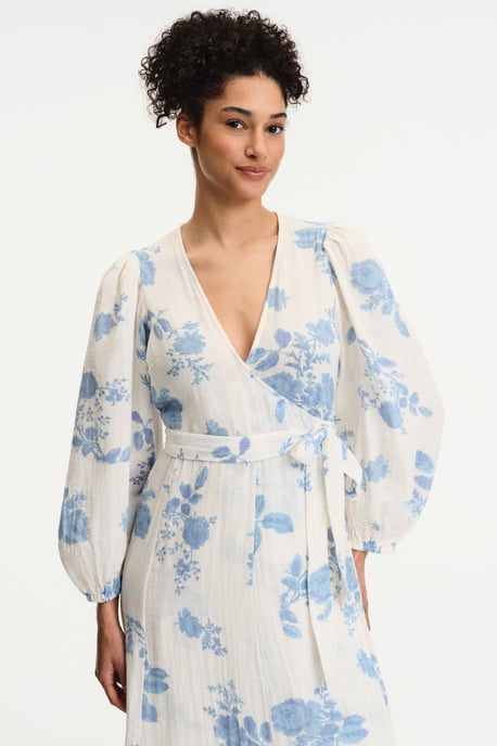 Blumenförmiges Schulterfreies Maxikleid mit Gürtel - Image 3