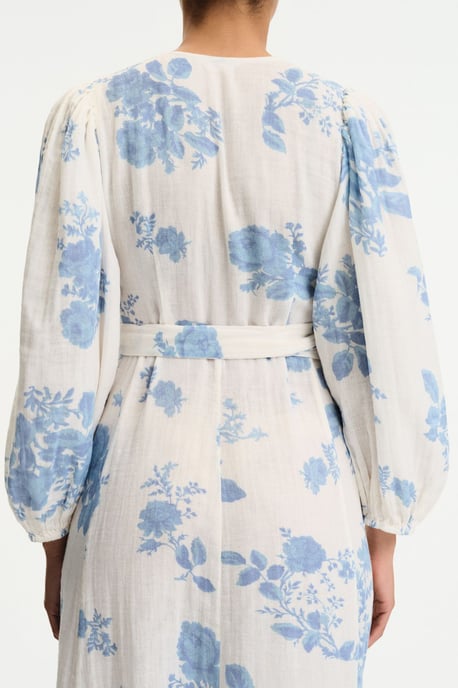 Blumenförmiges Schulterfreies Maxikleid mit Gürtel - Image 5
