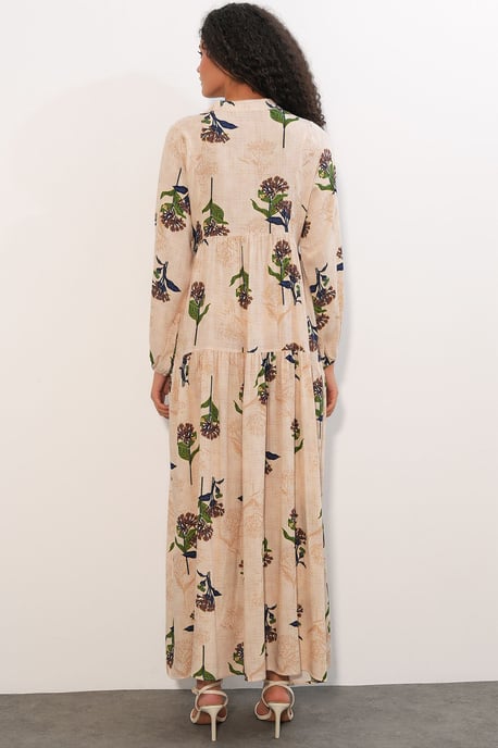 Gemustertes V-Ausschnitt Maxikleid - Image 6