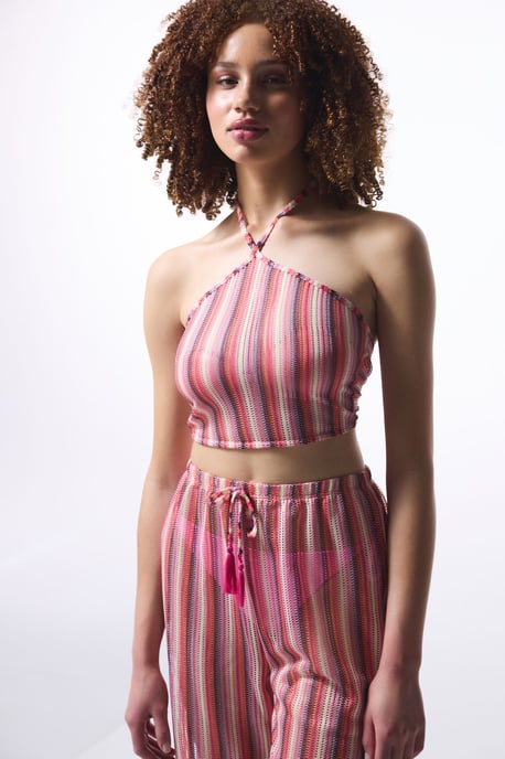 Penti Gestreiftes Neckholder-Crop-Top - Mehrfarbig - Image 2