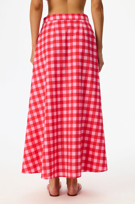 Maxi-Rock aus Baumwoll-Gingham für Damen - Image 2