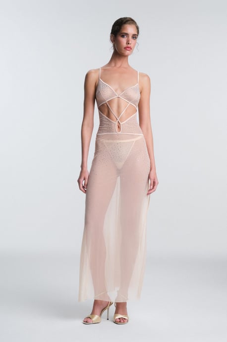 Glitzerstrick Maxi-Loungekleid - Image 1