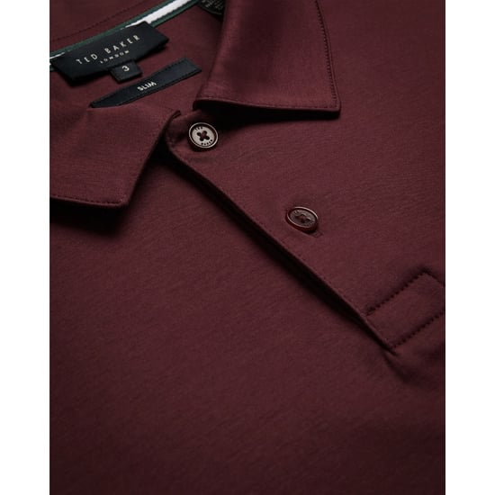 Ted Baker Zeiter Slim Fit Herren Burgund Polo -Hemd - Image 6