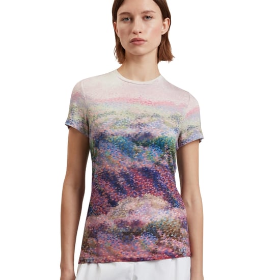 Damen Ted Baker Slim Fit Rundhalsausschnitt Kurzarm T-Shirt in Mittelrosa - Image 2