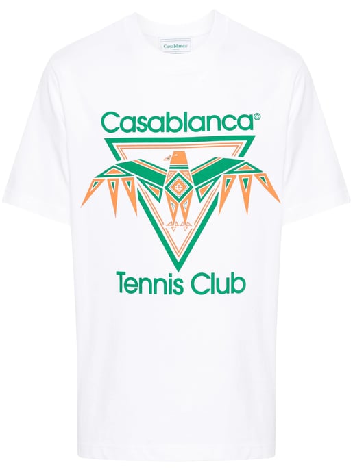 Casablanca Playful Eagle Tennis Club bedrucktes T-Shirt in Weiß - Image 1