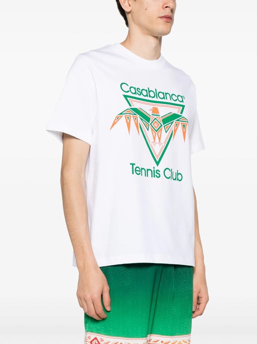 Casablanca Playful Eagle Tennis Club bedrucktes T-Shirt in Weiß - Image 3