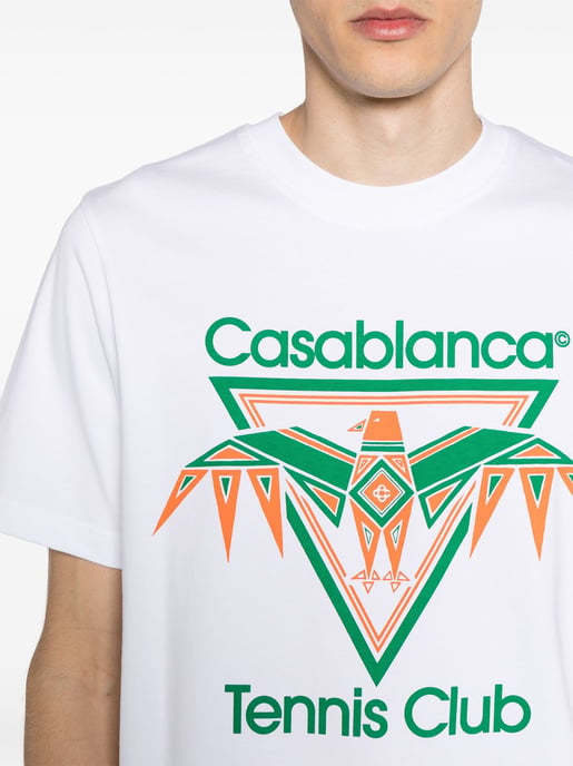 Casablanca Playful Eagle Tennis Club bedrucktes T-Shirt in Weiß - Image 4