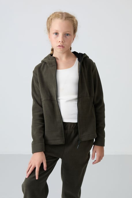 Jugend Unisex Kapuzenzip-Sweatshirt - Image 2