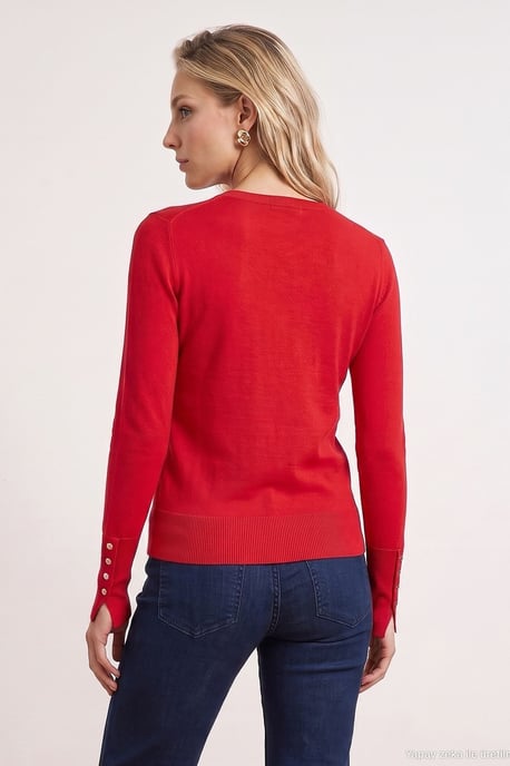 Rippstrick Rundhals Slim Fit Pullover - Image 3