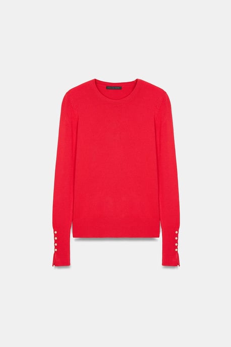 Rippstrick Rundhals Slim Fit Pullover - Image 5