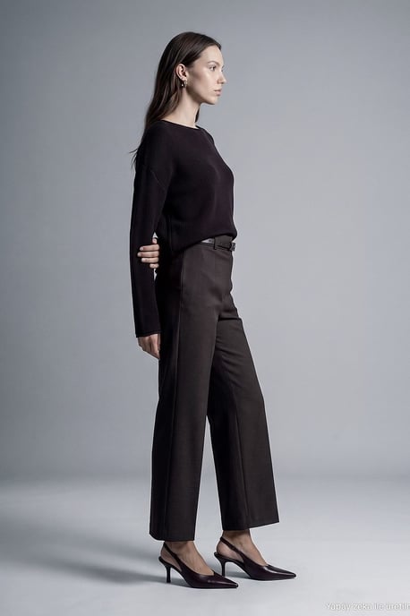 Damen Rippstrick Boot-Neck Pullover - Image 5