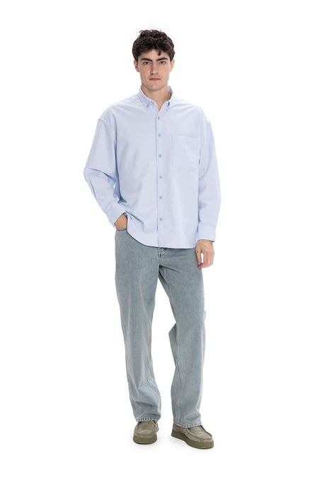 Herren Baumwoll-Popeline Strukturhemd - Image 1