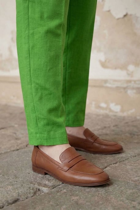 Hochtaillierte gerade Crepe-Hosen - Image 6