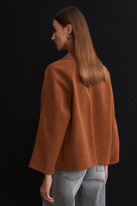 Damen Wildleder Button-Jacke - Image 4