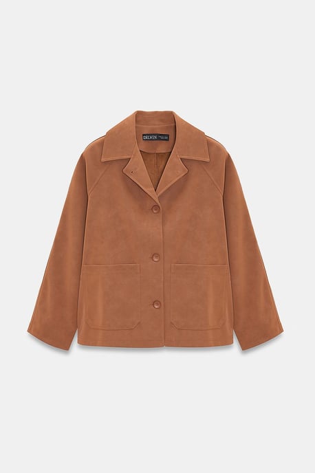 Damen Wildleder Button-Jacke - Image 6