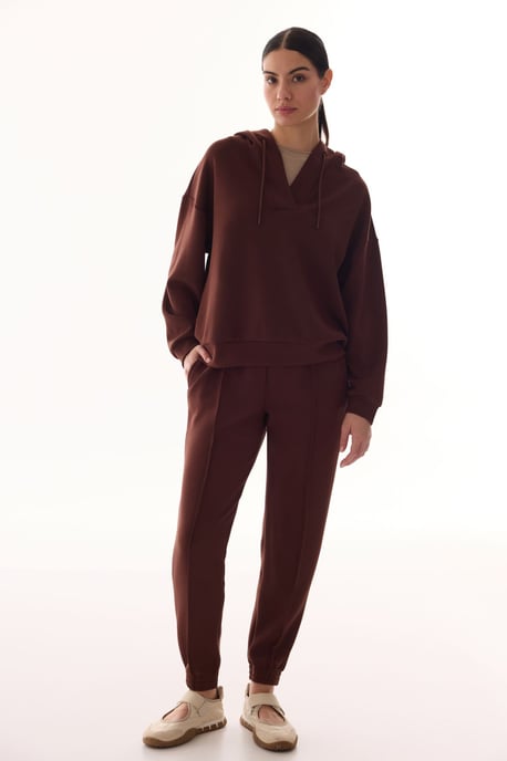 Oversized V-Ausschnitt Strick-Hoodie - Image 1