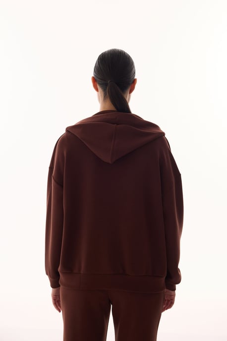 Oversized V-Ausschnitt Strick-Hoodie - Image 6
