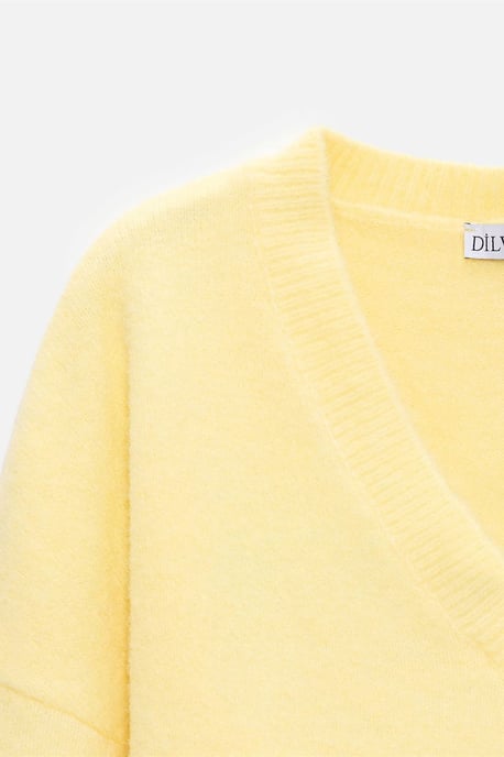 Damen V-Ausschnitt Rippstrickpullover - Image 3