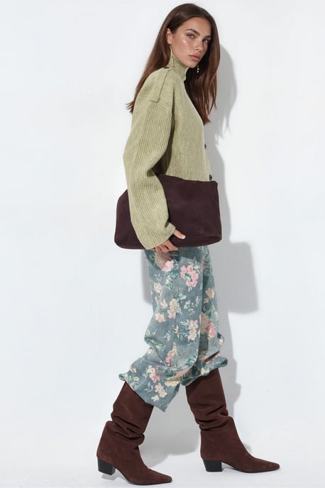 Geripptes Halbhochkragen-Button-Cardigan - Image 4
