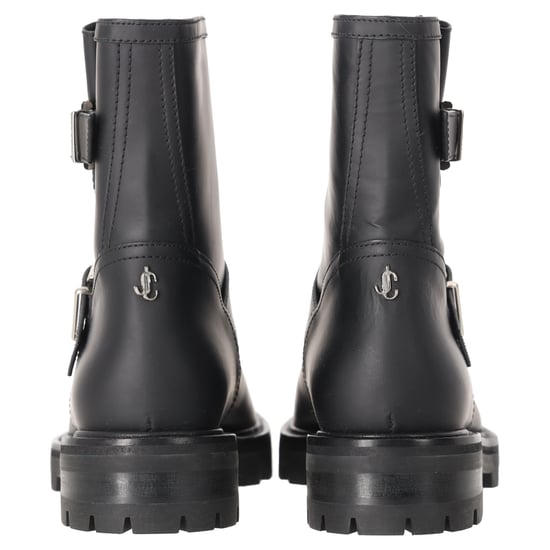 Jimmy Choo Youth II Stiefeletten mit Schnalle aus schwarzem Kalbsleder - Image 3