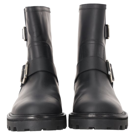 Jimmy Choo Youth II Stiefeletten mit Schnalle aus schwarzem Kalbsleder - Image 4