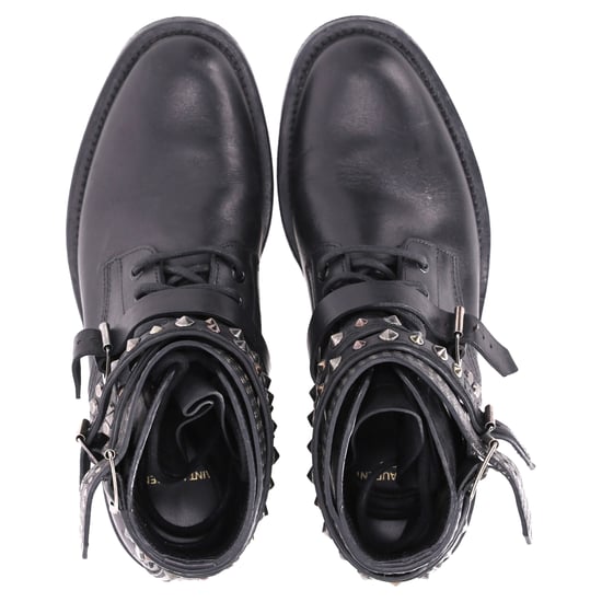 Saint Laurent Ranger Stiefeletten mit Nieten aus schwarzem Leder - Image 6