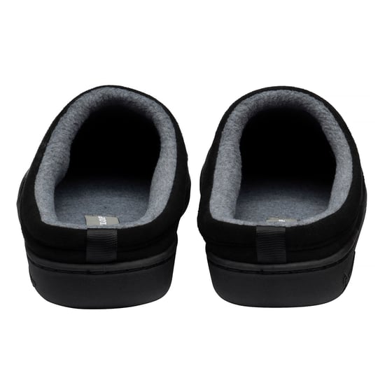 Herren Wildlederlook Muleslipper Schwarz Plüsch-Futter UK 7-13 - Image 2