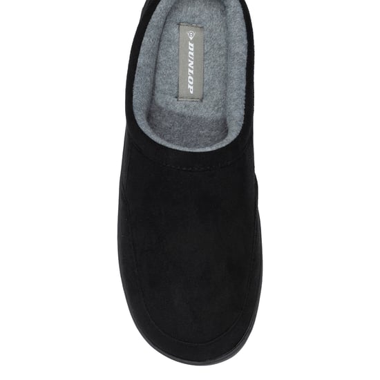 Herren Wildlederlook Muleslipper Schwarz Plüsch-Futter UK 7-13 - Image 3