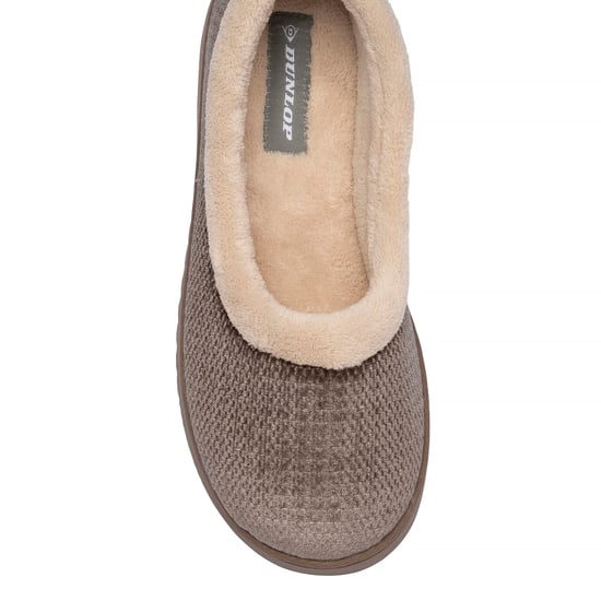 Damen Strukturierte Ballerina Hausschuhe Braun Beige Warm UK 3-8 - Image 3