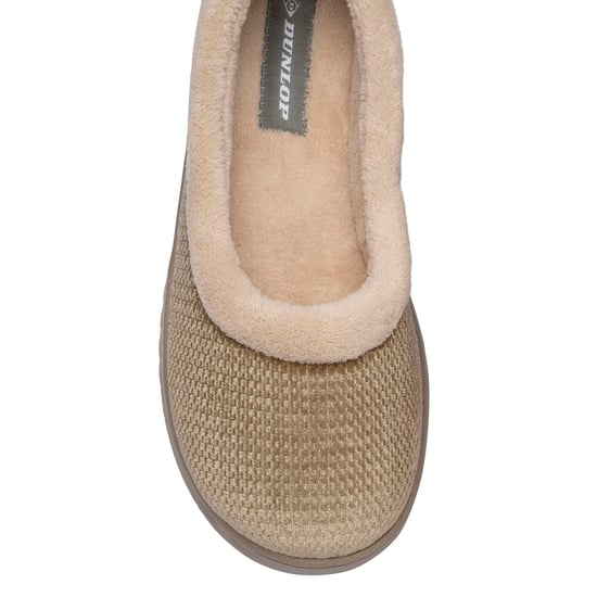 Damen Strukturierte Ballerina Hausschuhe Braun Beige Warm UK 3-8 - Image 3