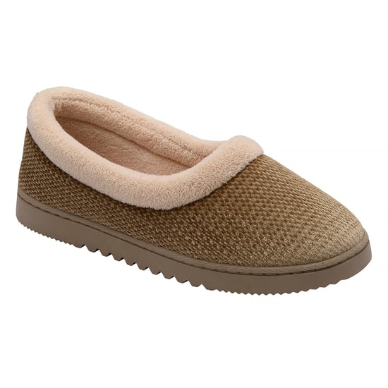 Damen Strukturierte Ballerina Hausschuhe Braun Beige Warm UK 3-8 - Image 4