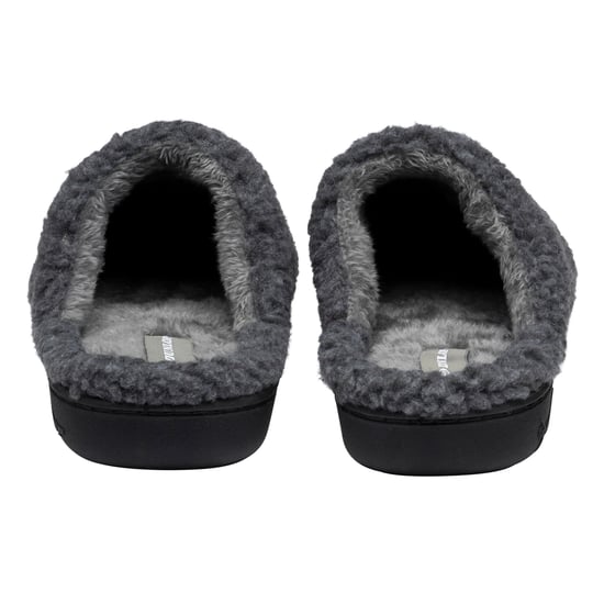Herren Teddy-Fleeceschlappen Charcoal Offene Ferse UK 7-13 - Image 2
