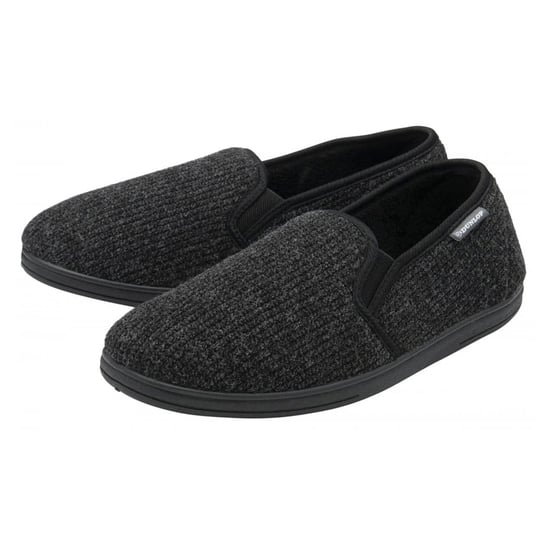 Herren Corduroy Memory Foam Hausschuhe Schwarz UK 7-12 - Image 1