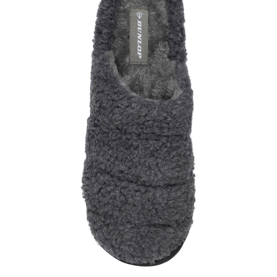 Herren Teddy-Fleeceschlappen Charcoal Offene Ferse UK 7-13 - Image 3