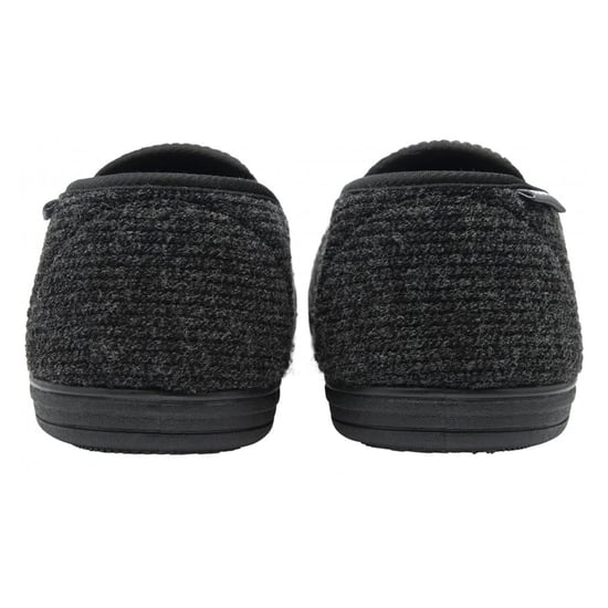 Herren Corduroy Memory Foam Hausschuhe Schwarz UK 7-12 - Image 2