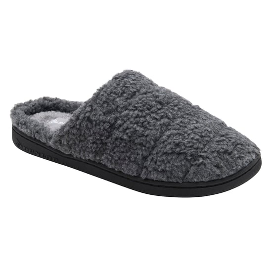 Herren Teddy-Fleeceschlappen Charcoal Offene Ferse UK 7-13 - Image 4