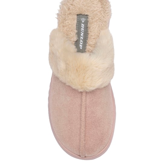Damen Hausschuhe mit Kunstfellbesatz Braun Pink Beige Warm UK 3-8 - Image 3