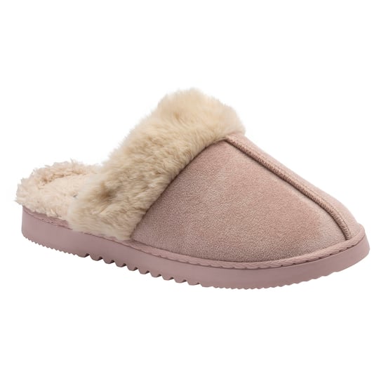 Damen Hausschuhe mit Kunstfellbesatz Braun Pink Beige Warm UK 3-8 - Image 4
