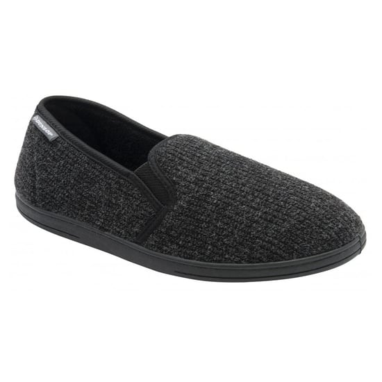 Herren Corduroy Memory Foam Hausschuhe Schwarz UK 7-12 - Image 4
