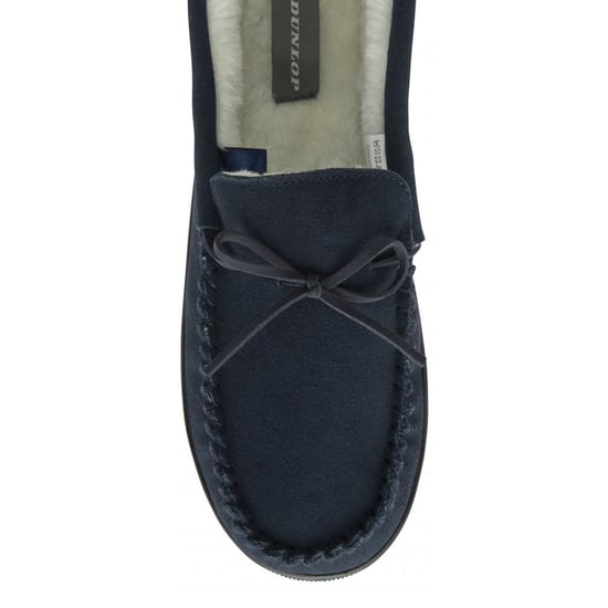 Herren Wildleder Mokassins Hausschuhe Navy Memory Foam UK 7-12 - Image 3