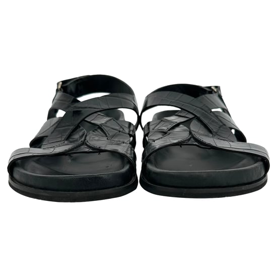 Toteme Slingback-Sandalen aus Leder in Kroko-Optik, Schwarz - Image 2