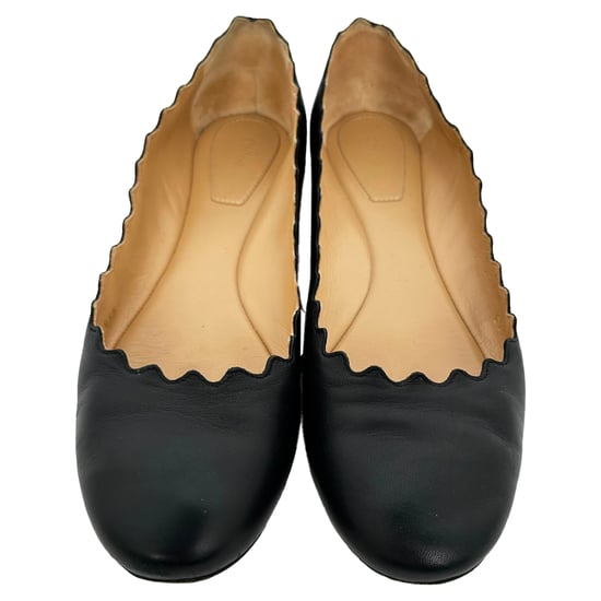 Chloé Lauren Ballerinas mit geschwungenem Rand aus schwarzem Kalbsleder - Image 3