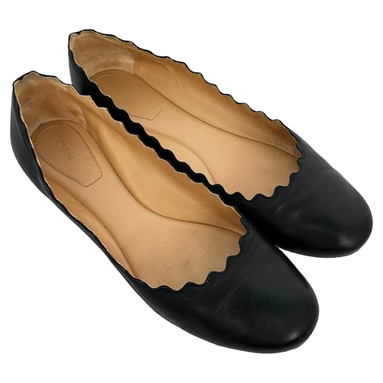 Chloé Lauren Ballerinas mit geschwungenem Rand aus schwarzem Kalbsleder - Image 5