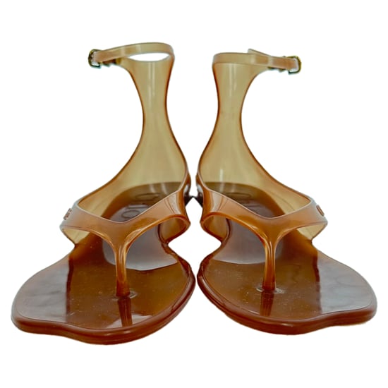 Chloé Zehentrenner-Sandalen mit Knöchelriemen aus braunem Gummi - Image 2