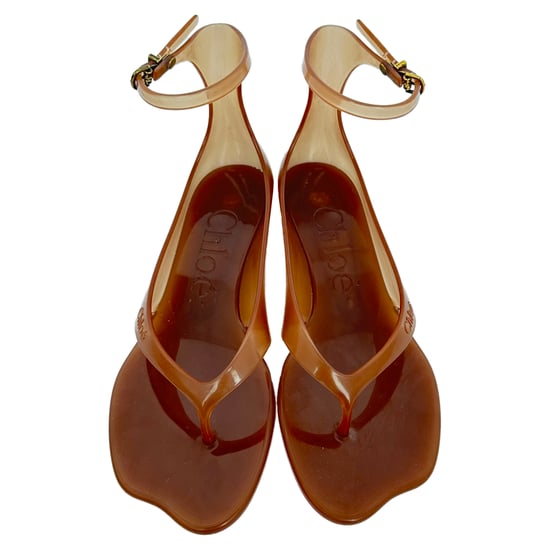 Chloé Zehentrenner-Sandalen mit Knöchelriemen aus braunem Gummi - Image 3